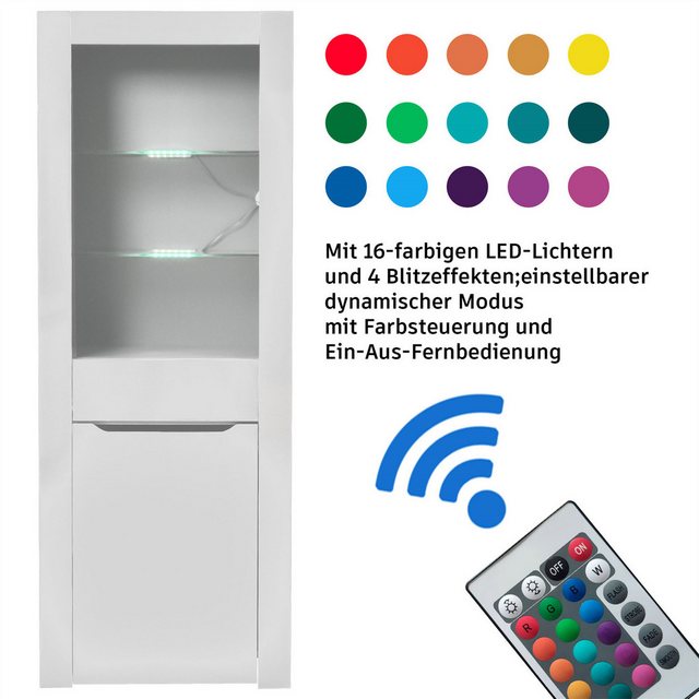 autolock Stauraumvitrine Vitrine mit LEDLichtern Bücherschrank Aktenschrank günstig online kaufen