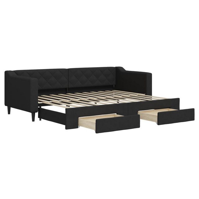 vidaXL Gästebett Gästebett Tagesbett Ausziehbar mit Schubladen Schwarz 80x2 günstig online kaufen