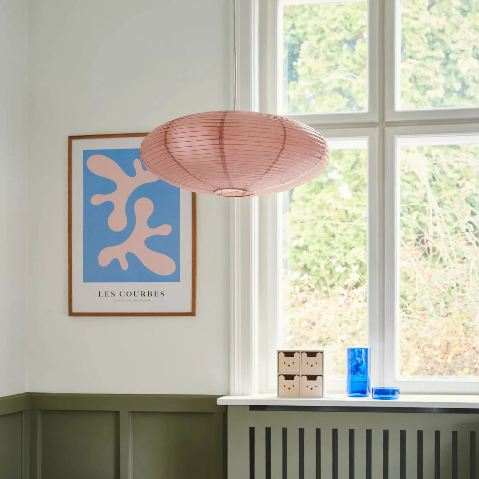 Lampenschirm Villo 60 aus Papier Ø 60 cm, Höhe 25cm, rosé günstig online kaufen