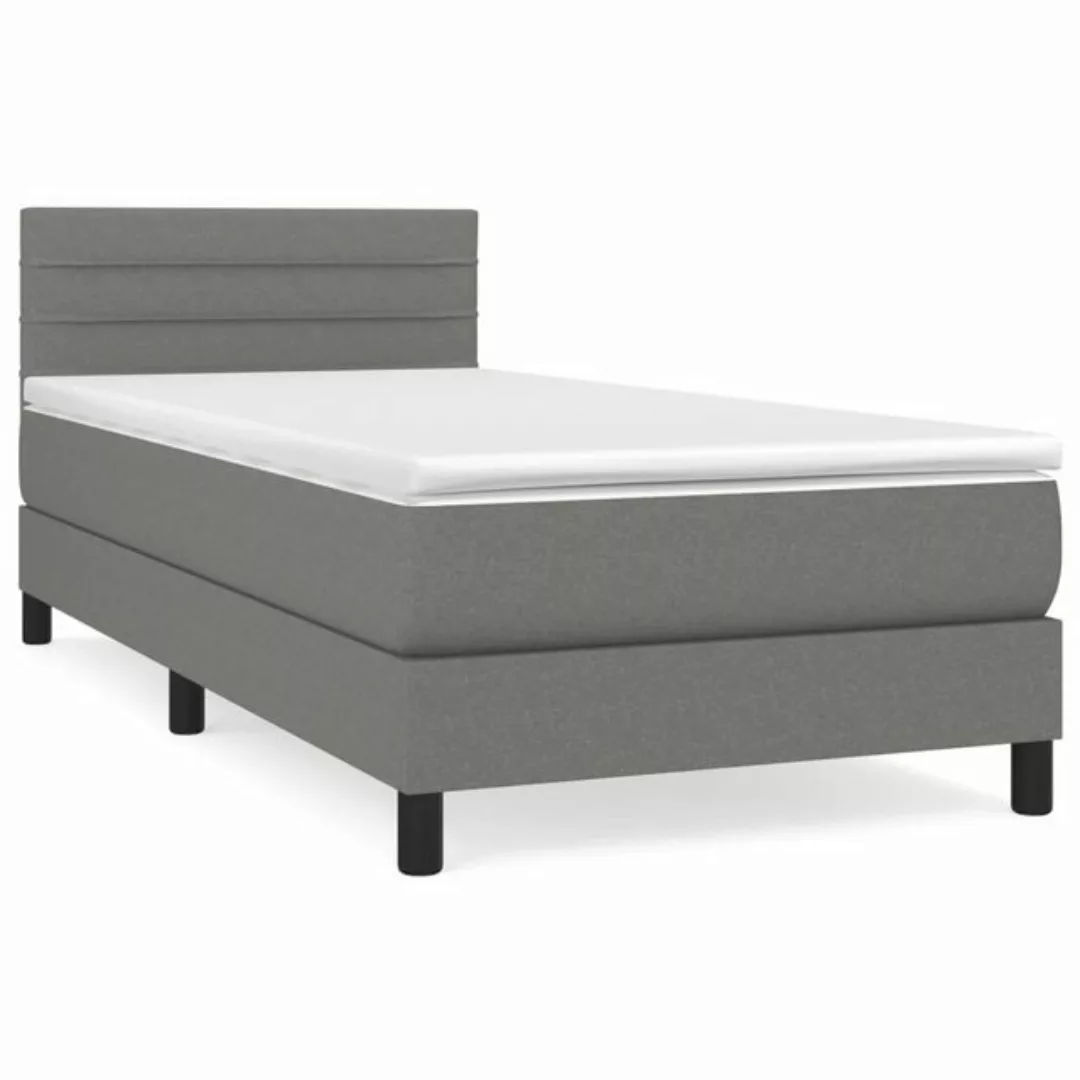 vidaXL Boxspringbett mit Matratze Dunkelgrau 80x200 cm Stoff1395707 günstig online kaufen