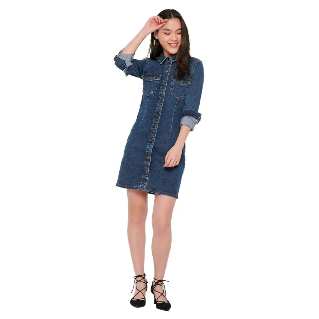 Jdy Sanna Denim Mix Kurzes Kleid XS Medium Blue Denim günstig online kaufen