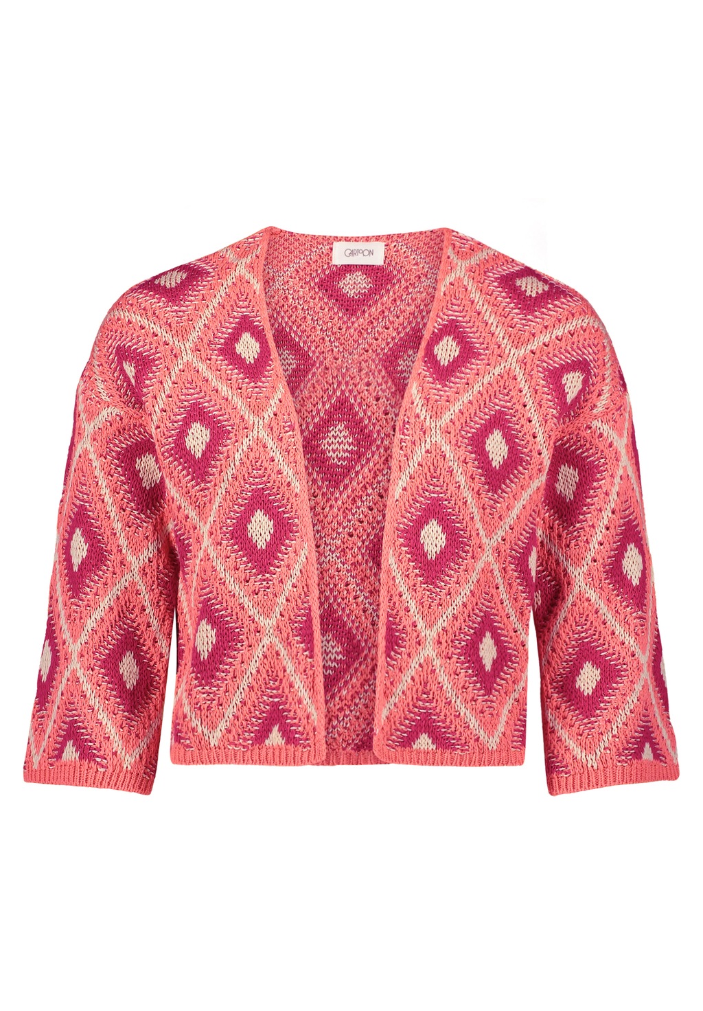 Cartoon Strickjacke "Cartoon Damen Casual-Strickjacke mit 3/4 Arm", Rippbün günstig online kaufen