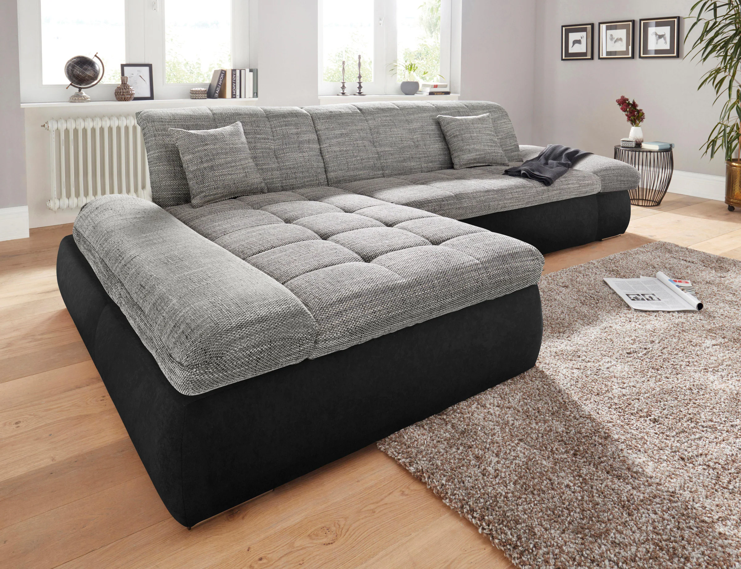 DOMO collection Ecksofa "NMoric incl. Zierkissen B/T/H: 273/216/80 cm L-For günstig online kaufen