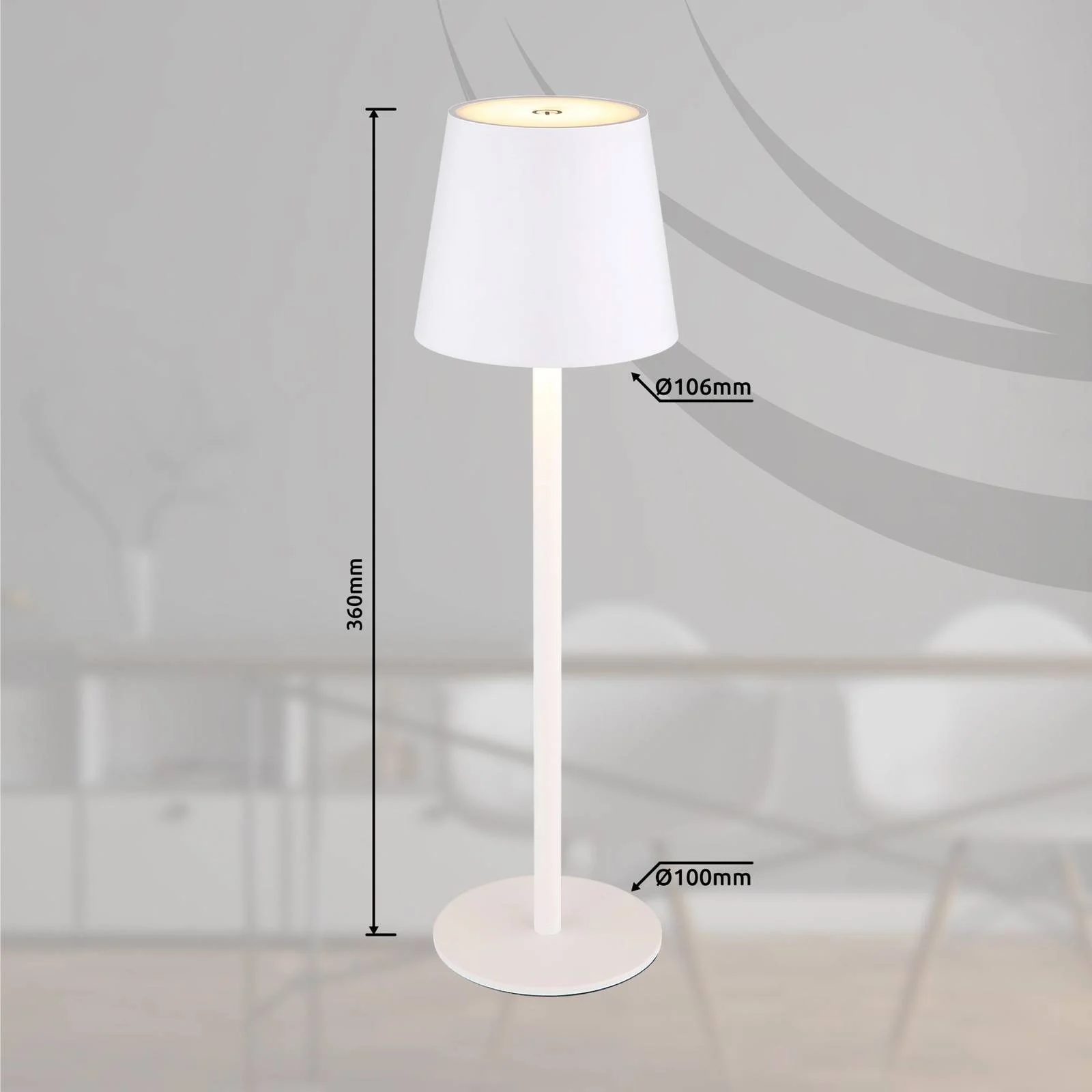 LED-Akku-Tischlampe Vannie, weiß, Höhe 36 cm, CCT günstig online kaufen