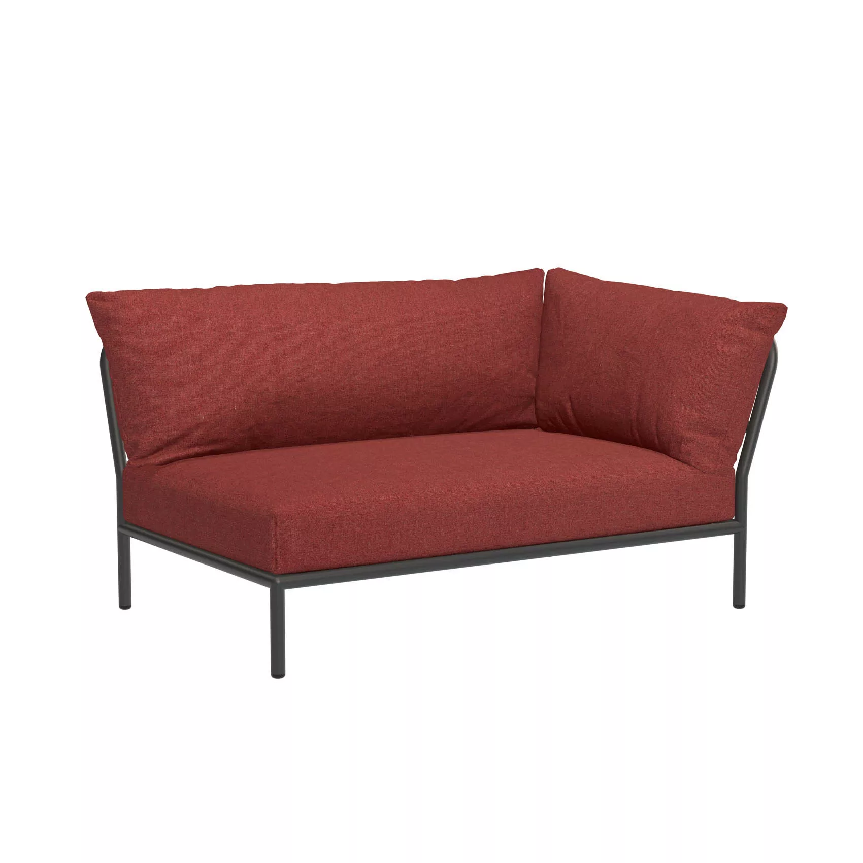 LEVEL2 Outdoor Sofa Lounge-Modul 2 Scharlachrot Dunkelgrau Rechts günstig online kaufen