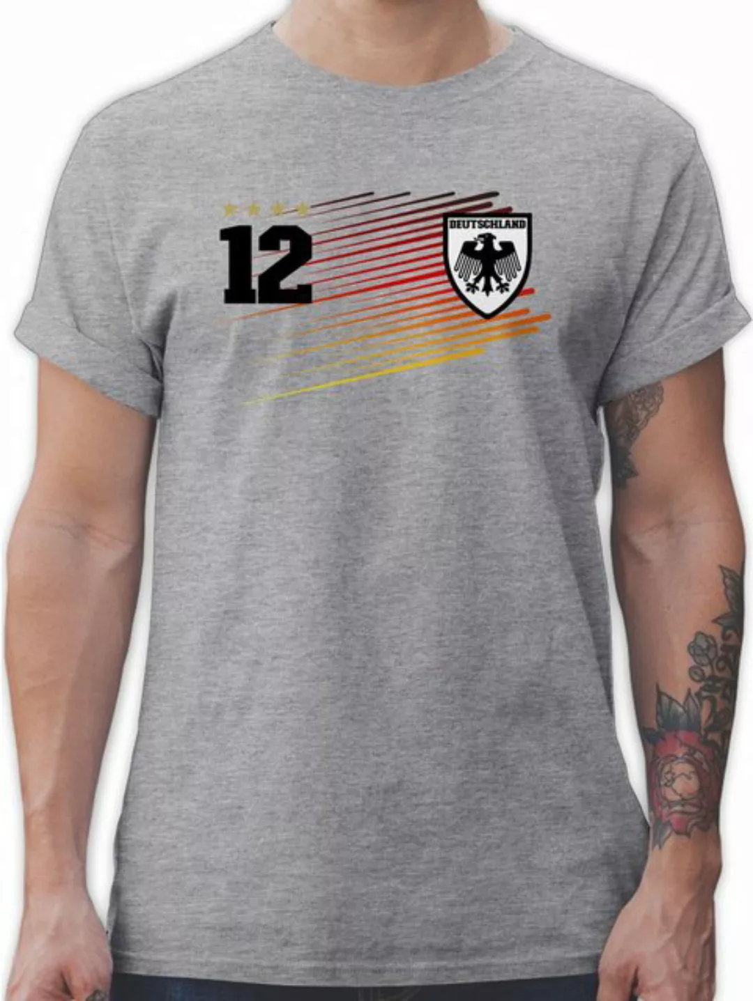 Shirtracer T-Shirt Fan 12 Mann, Deutschland, Schwarz Rot Gold, Adler German günstig online kaufen
