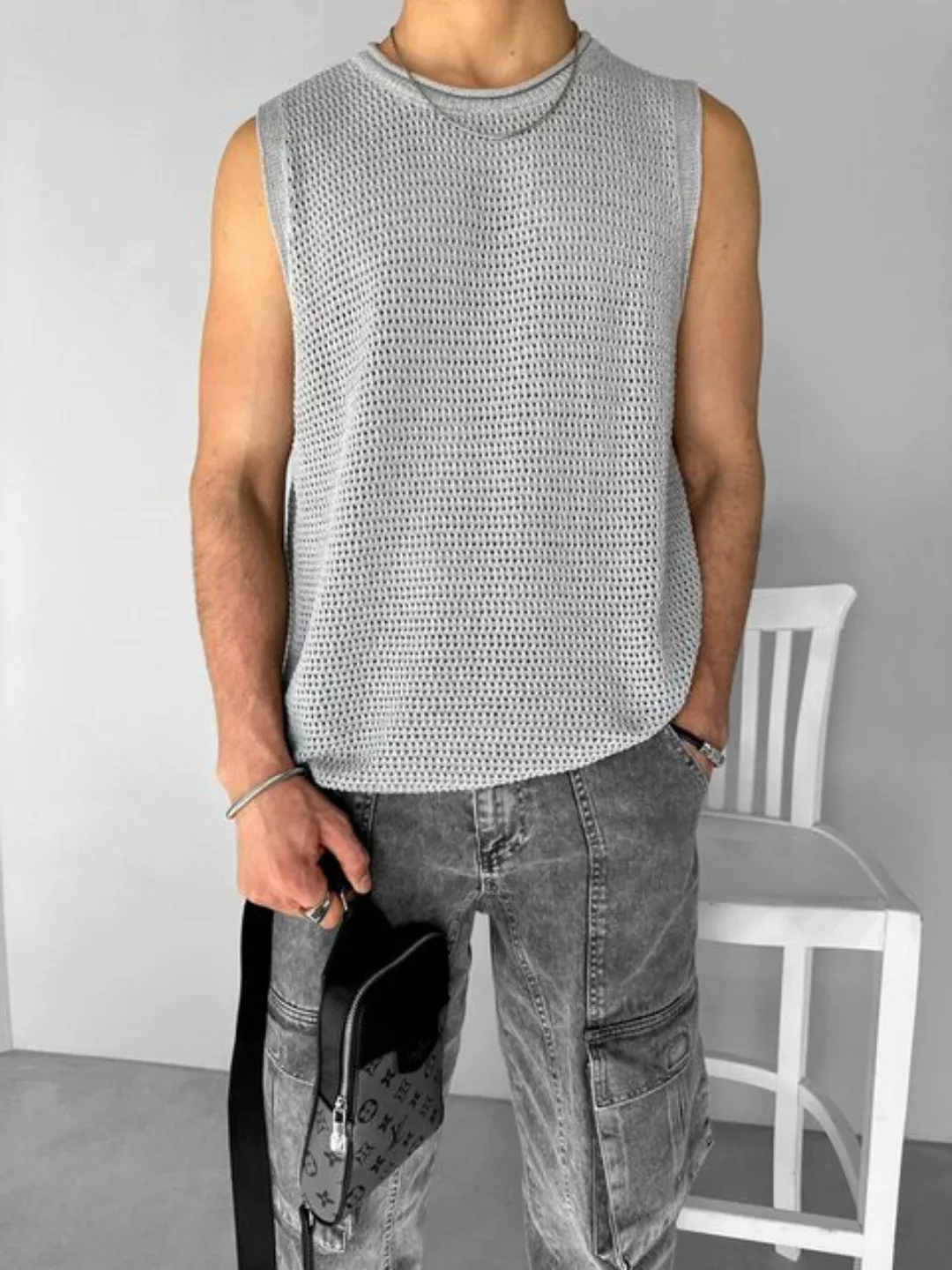 Abluka T-Shirt MESH - STRUCTURE TANKTOP GRAY (1-tlg) günstig online kaufen