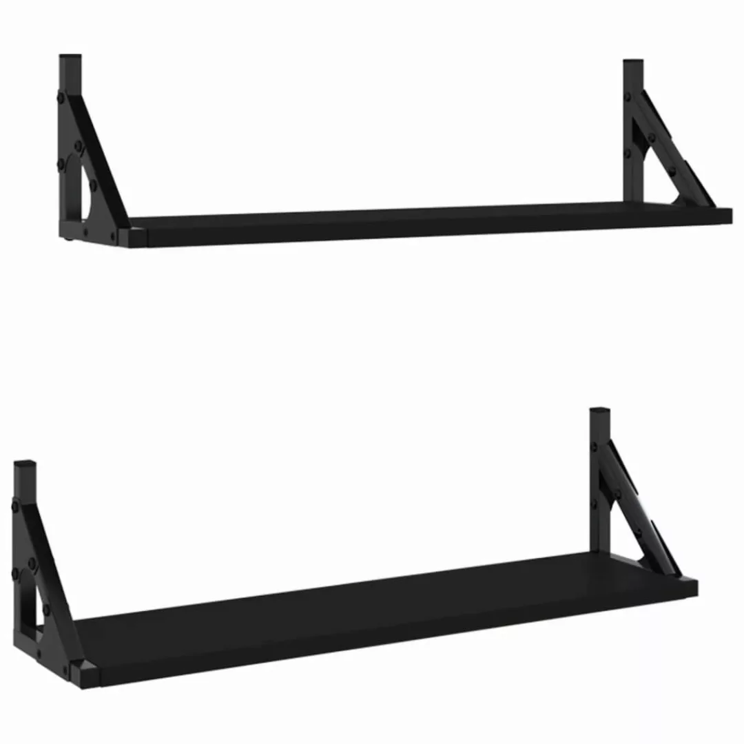 vidaXL Regal Wandregale 2 Stk. Schwarz günstig online kaufen