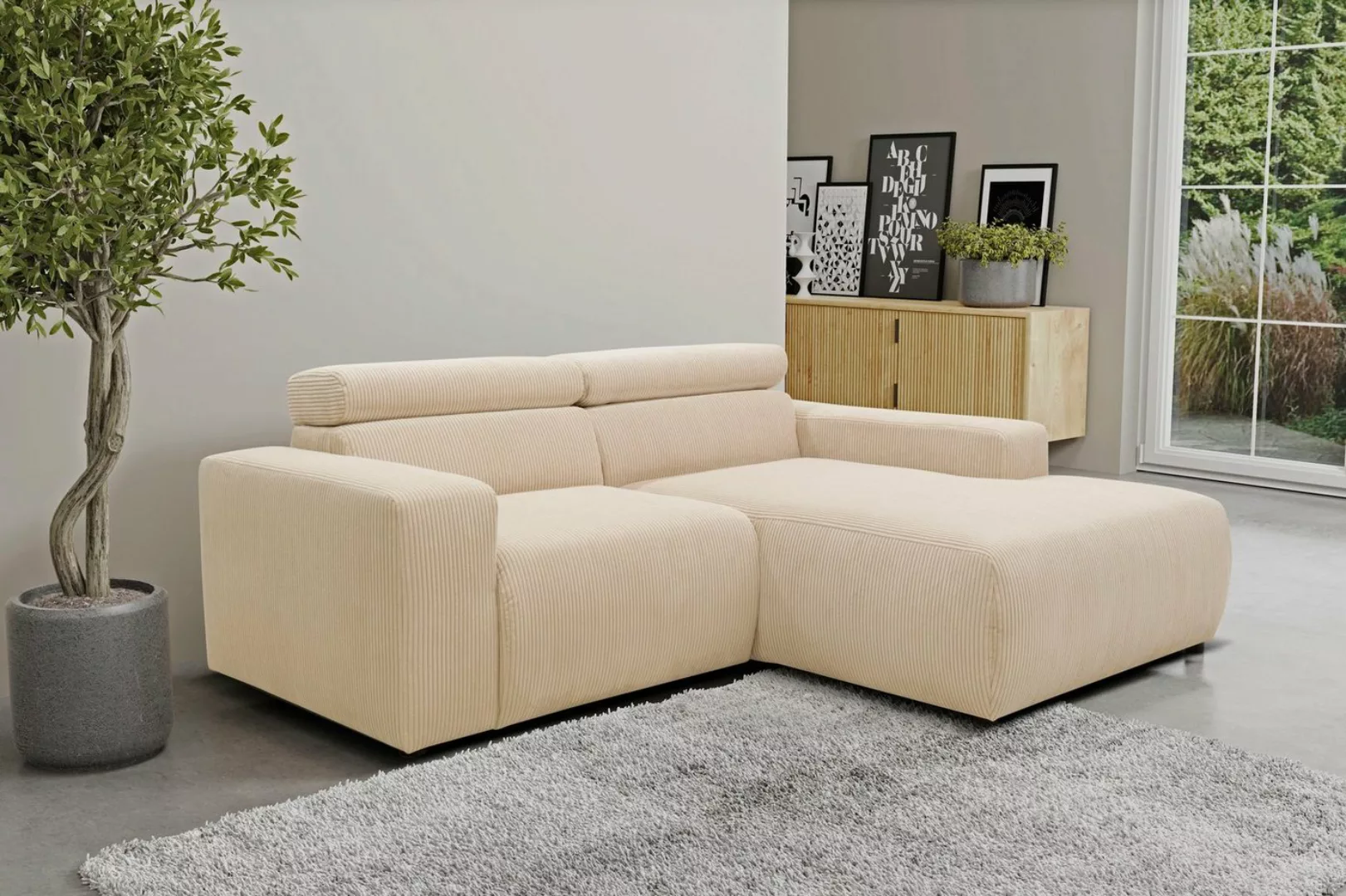 DOMO collection Ecksofa Brandon kleine Ausführung B/T/H: 214/100/80 cm, Mit günstig online kaufen