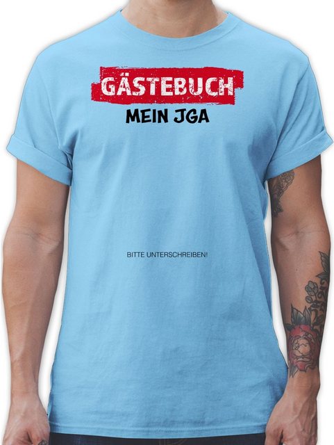 Shirtracer T-Shirt JGA Gästebuch I Unterschreiben Gäste JGA Männer günstig online kaufen