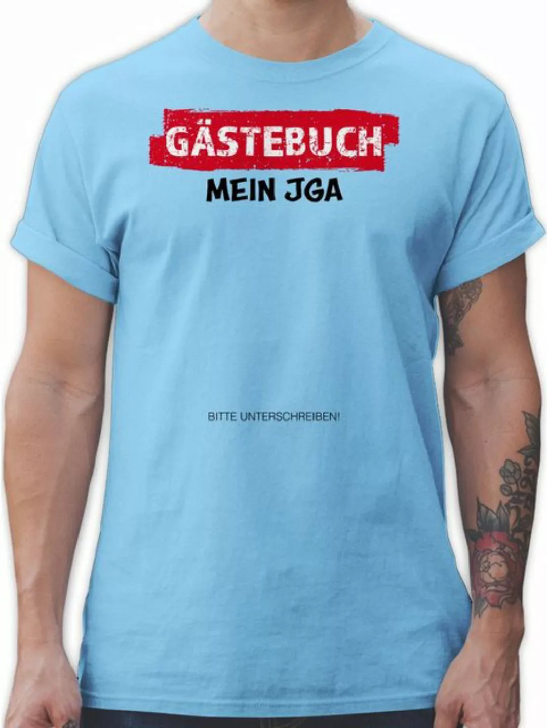 Shirtracer T-Shirt JGA Gästebuch I Unterschreiben Gäste JGA Männer günstig online kaufen