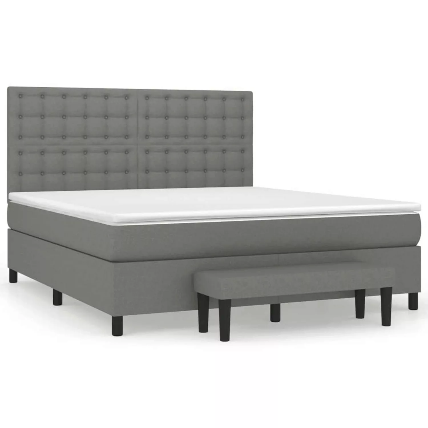 vidaXL Boxspringbett Boxspringbett mit Matratze Dunkelgrau 180x200 cm Stoff günstig online kaufen