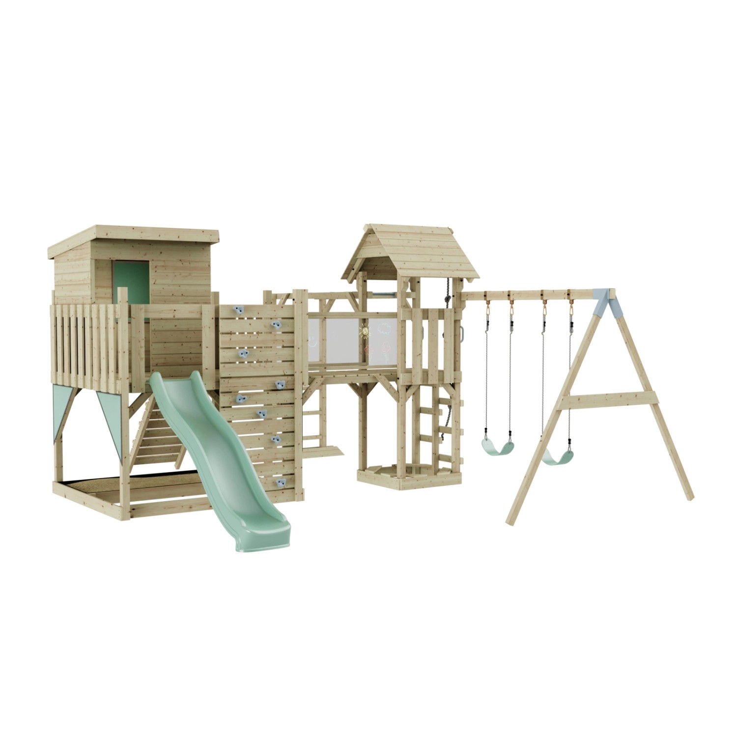 OutdoorToys Spielturm Malou mit Kinderschaukel Mintgrün günstig online kaufen