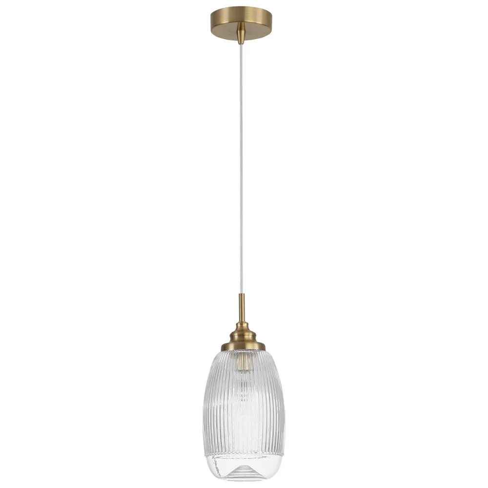 Pendelleuchte Mond in Transparent und Gold E14 130mm günstig online kaufen