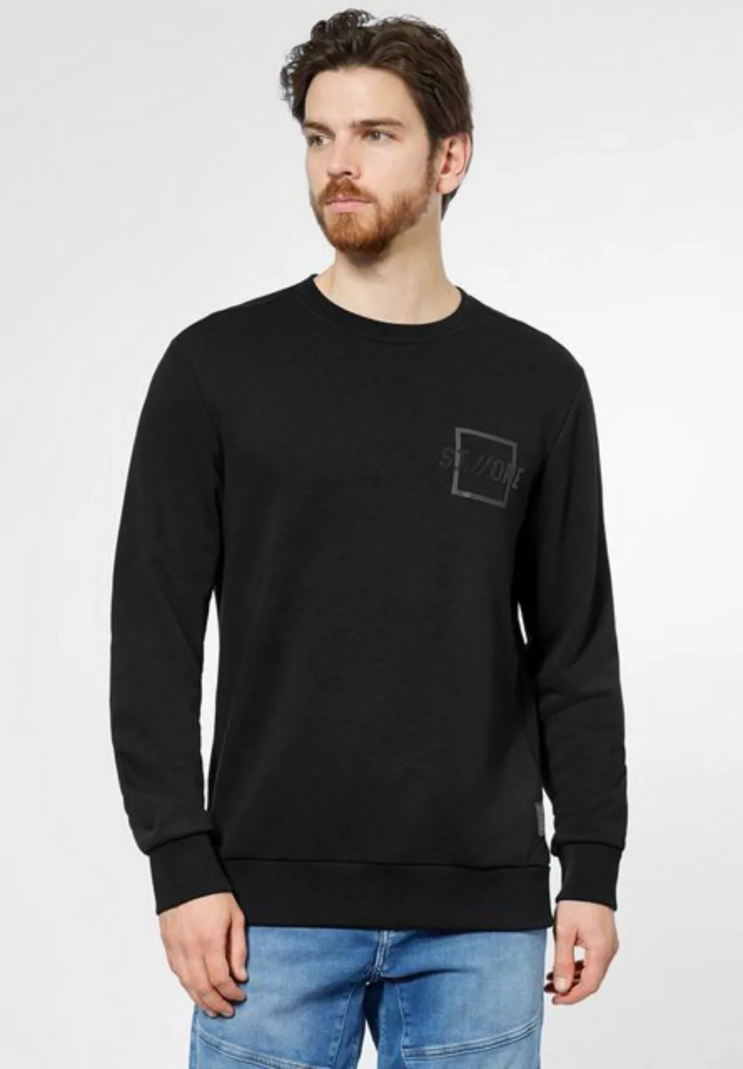 STREET ONE MEN Sweatshirt mit Wording-Print günstig online kaufen