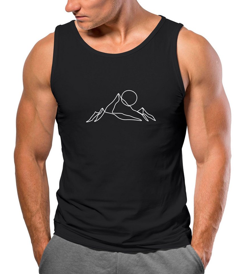 Neverless Tanktop Herren Tank-Top Berge Wandern Brustprint Aufdrucke Gebirg günstig online kaufen