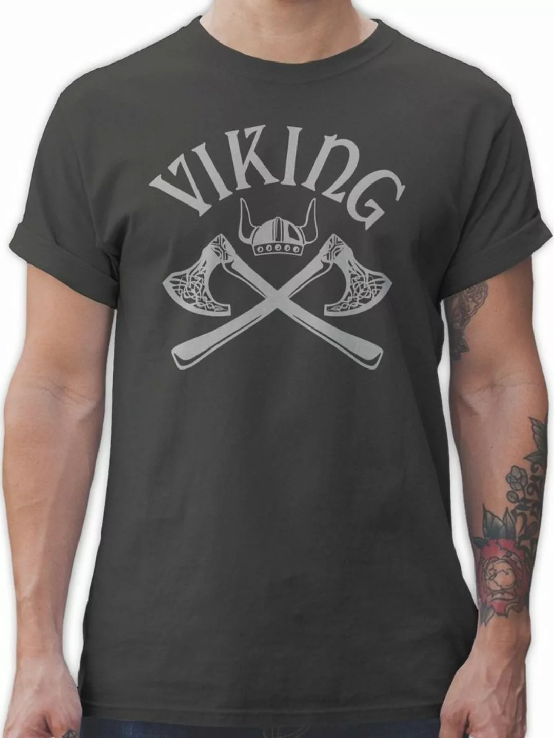 Shirtracer T-Shirt Wikinger Viking Nordmänner Odin Walhall Streitaxt Wiking günstig online kaufen