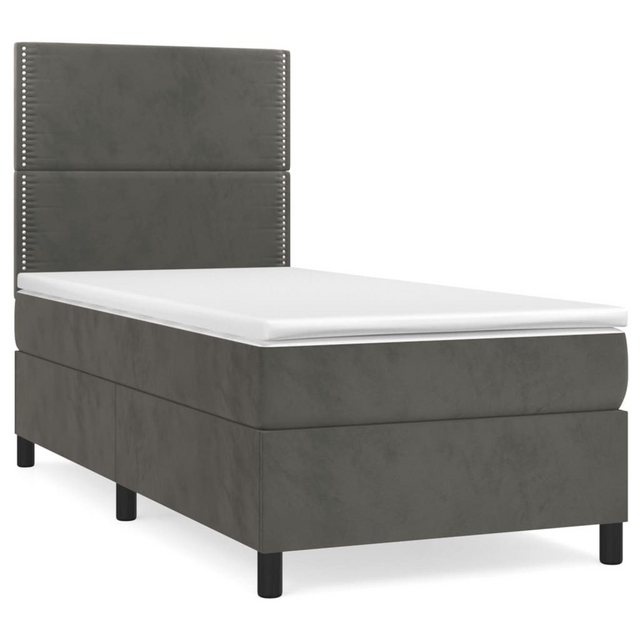 Vidaxl Boxspringbett Mit Matratze Dunkelgrau 90x190 Cm Samt günstig online kaufen