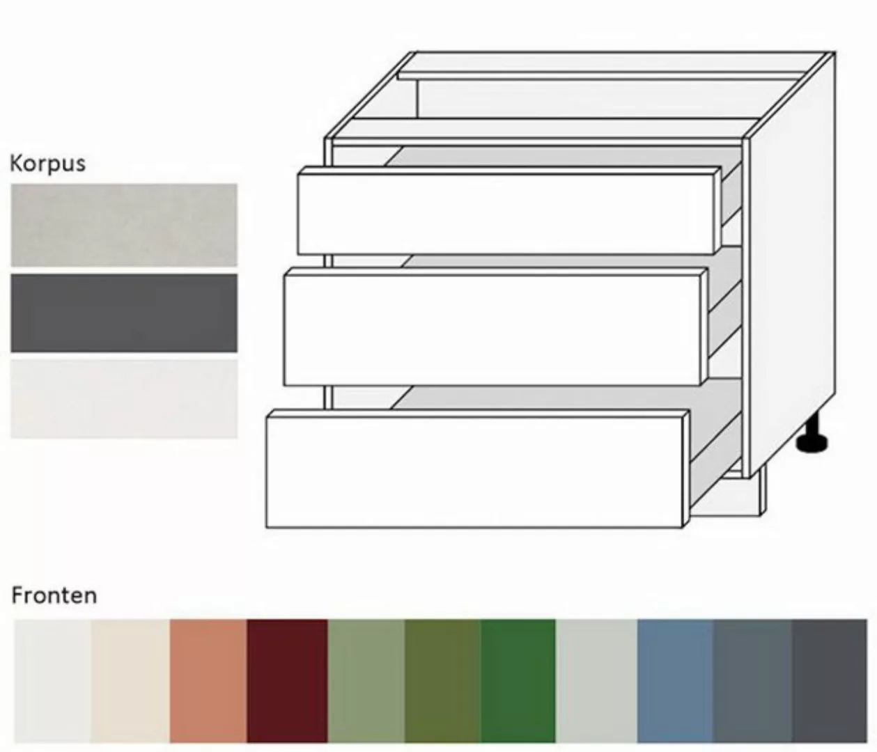 Feldmann-Wohnen Auszugsunterschrank Florence (Florence, 1-St) 90cm Front- & günstig online kaufen