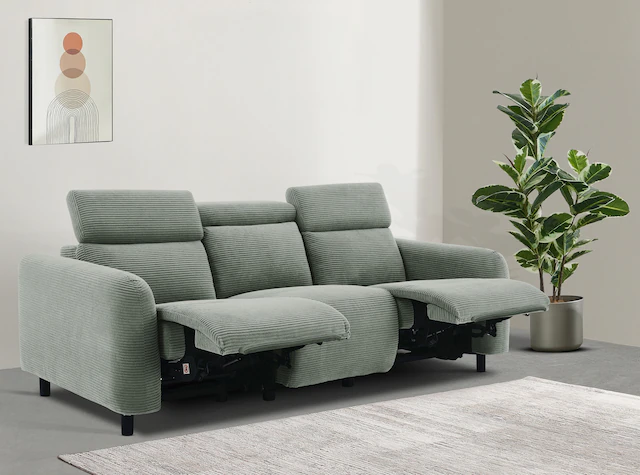 Home affaire 3-Sitzer "SKAANE in Cord, Sofa mit manueller u. elektrischer R günstig online kaufen