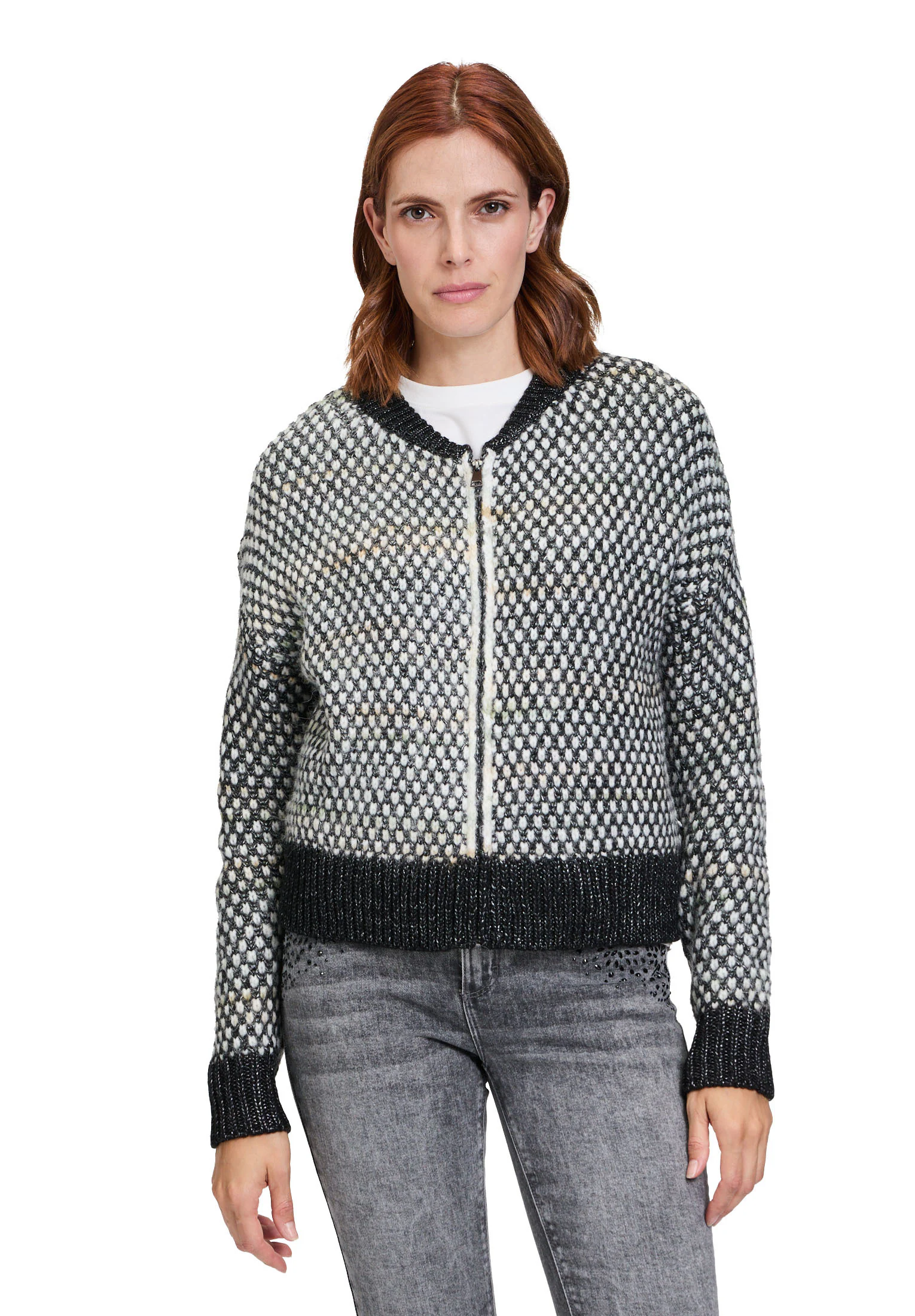Cartoon Strickjacke "Cartoon Damen Strick-Cardigan mit Reißverschluss", Str günstig online kaufen