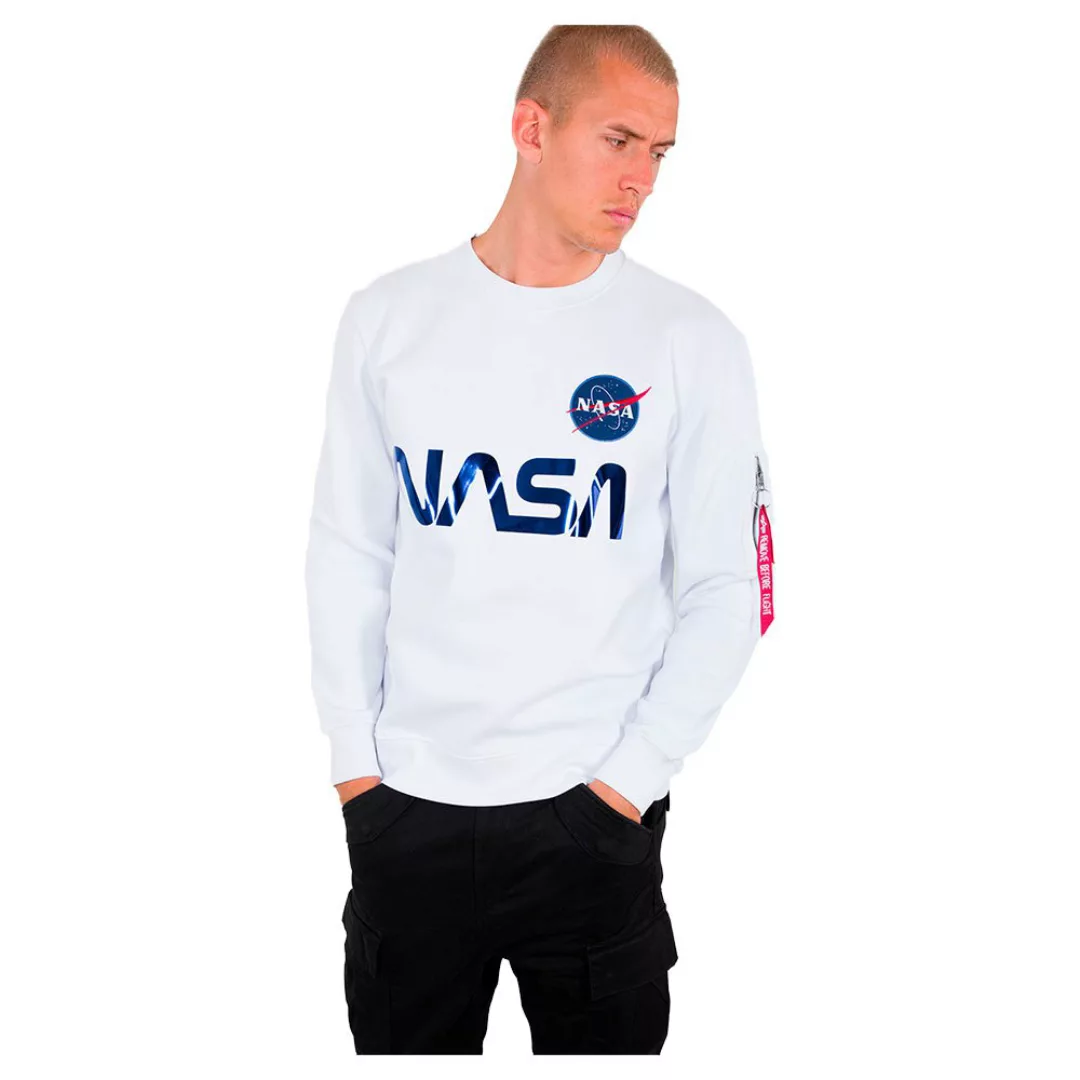 Alpha Industries Nasa Reflective Sweatshirt S White / Blue günstig online kaufen