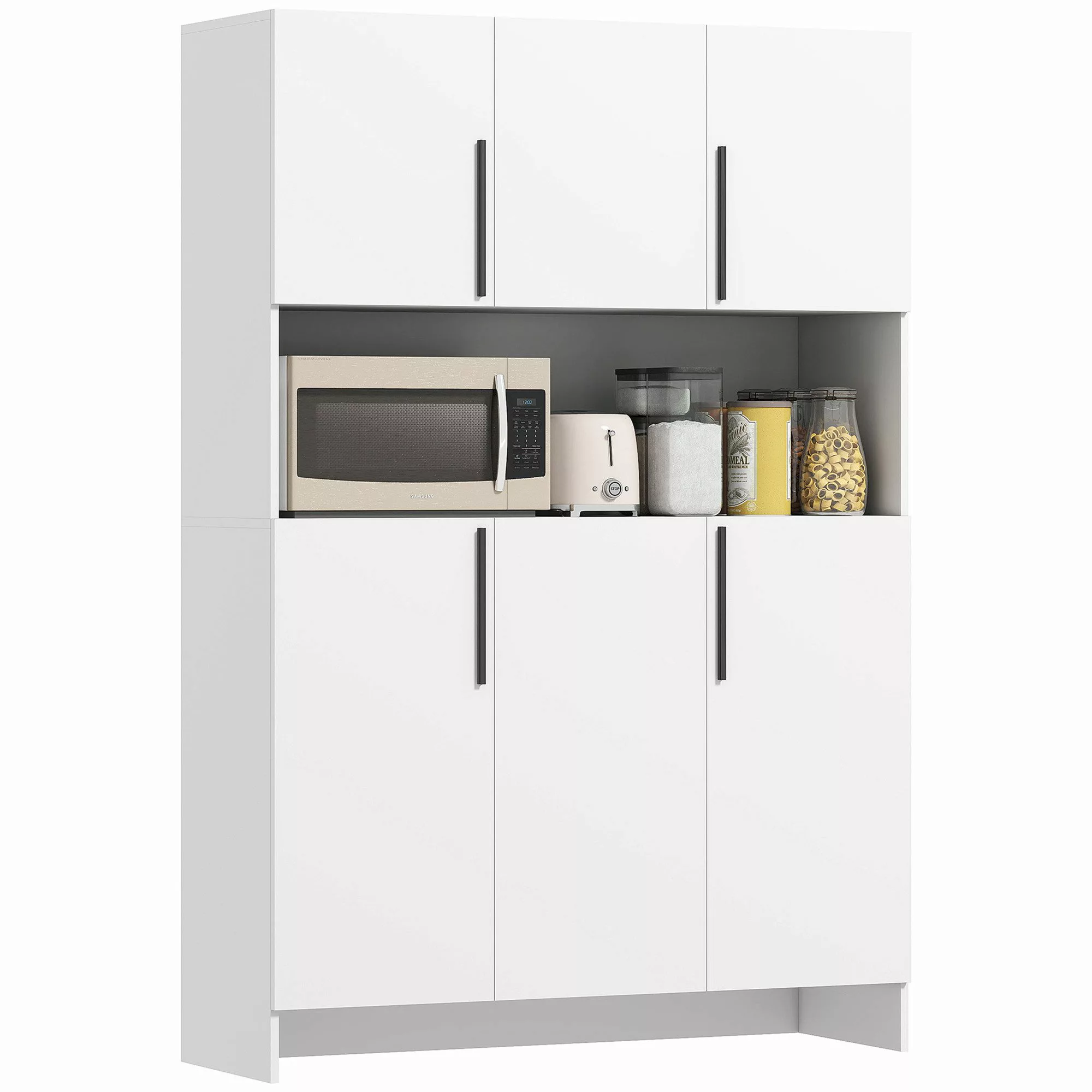 HOMCOM Küchenbuffet Küchenschrank mit Arbeitsplatte 4 günstig online kaufen