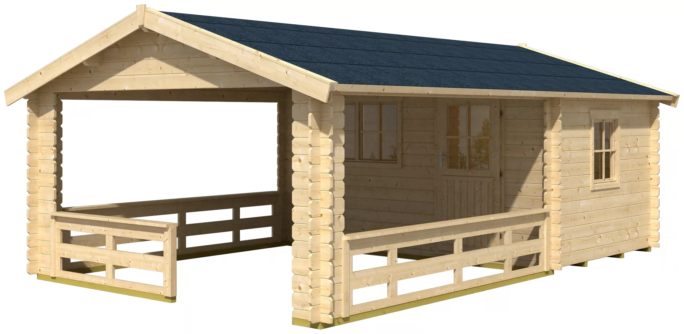 Skan Holz Holz-Gartenhaus Alicante 1 Natur 380 cm x 150 cm günstig online kaufen