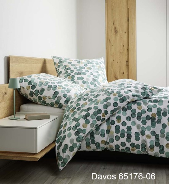 Janine Janine Feinbiber Bettwäsche DAVOS 65176 waldgrün Größe:  155x200 cm günstig online kaufen