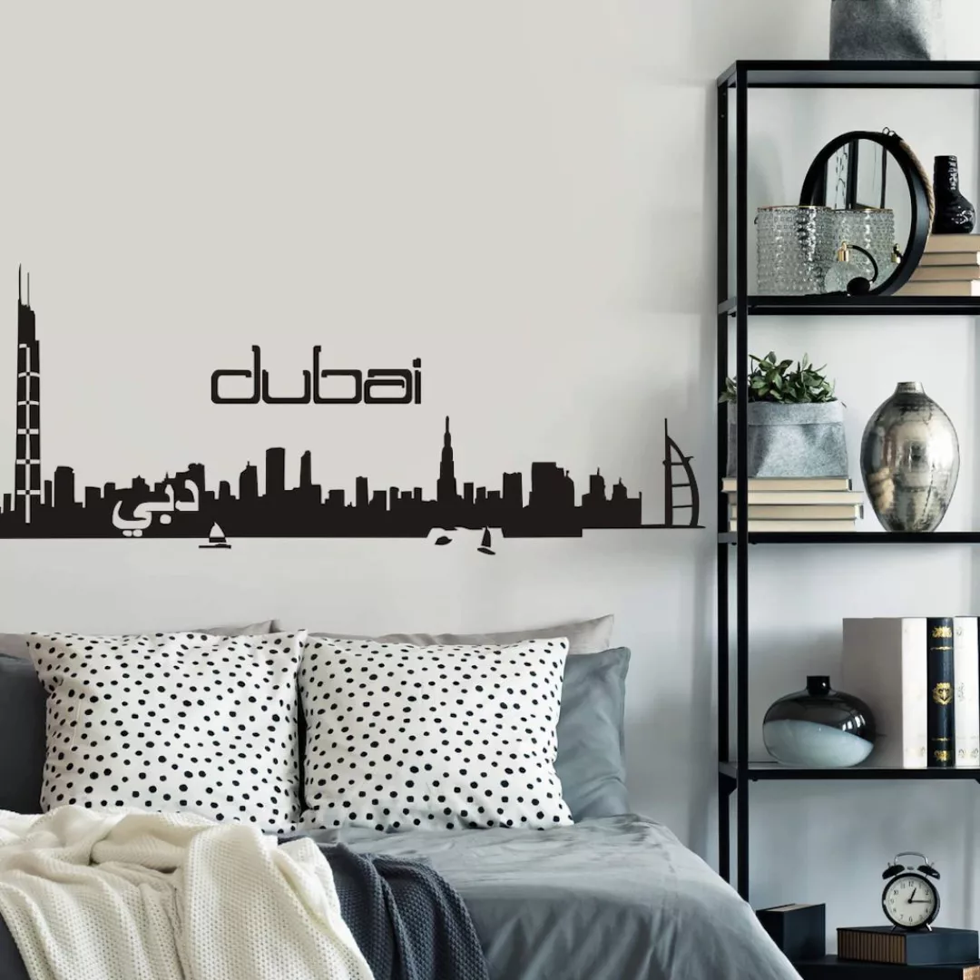 Wall-Art Wandtattoo »XXL Stadt Skyline Dubai 120cm«, (1 St.), selbstklebend günstig online kaufen