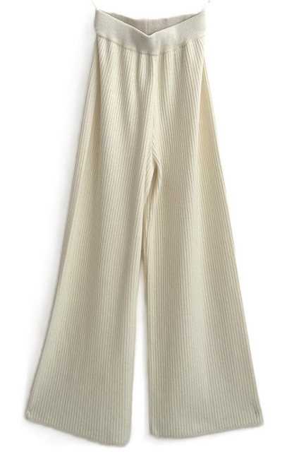 Zuckerwatte Strickhose mit weitem Bein, aus feiner Merino Cashmere Mischung günstig online kaufen