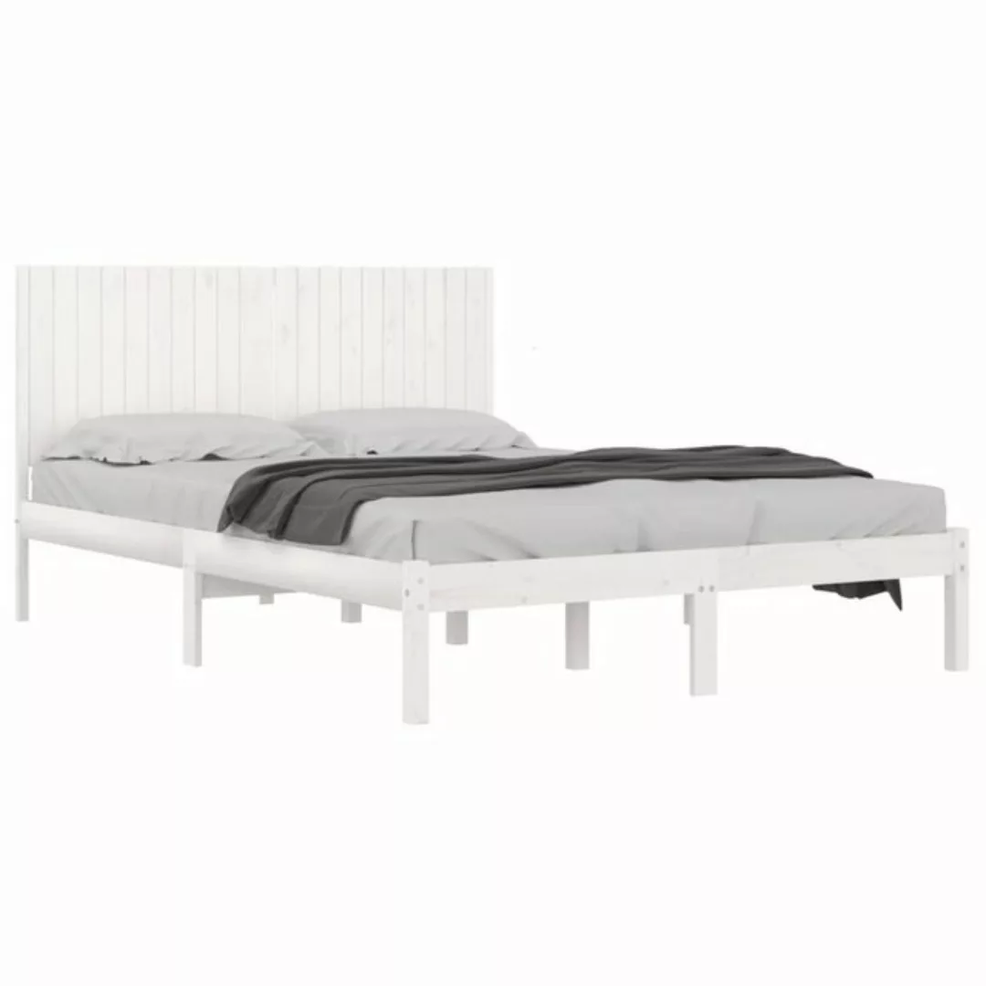 vidaXL Bettgestell Massivholzbett Weiß Kiefer 200x200 cm Bett Bettgestell D günstig online kaufen