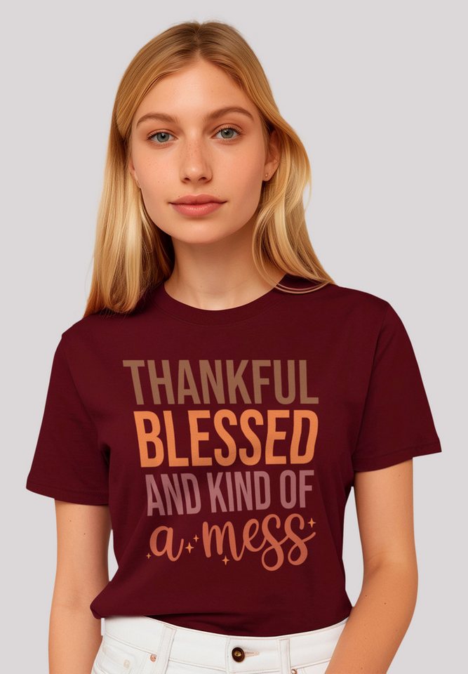 F4NT4STIC T-Shirt thankful blessed and kind of a mess Premium Qualität, Hal günstig online kaufen