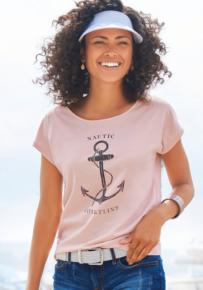 Beachtime T-Shirt mit maritimen Druck vorn günstig online kaufen