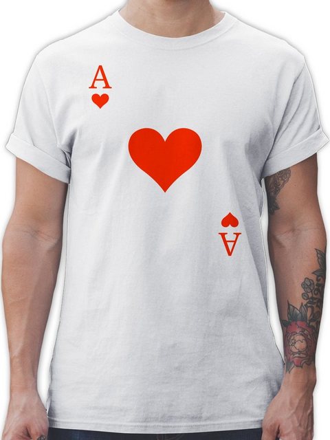 Shirtracer T-Shirt Herz Ass Kartenspiel Karneval Kostüm I Ace of Hearts Kar günstig online kaufen