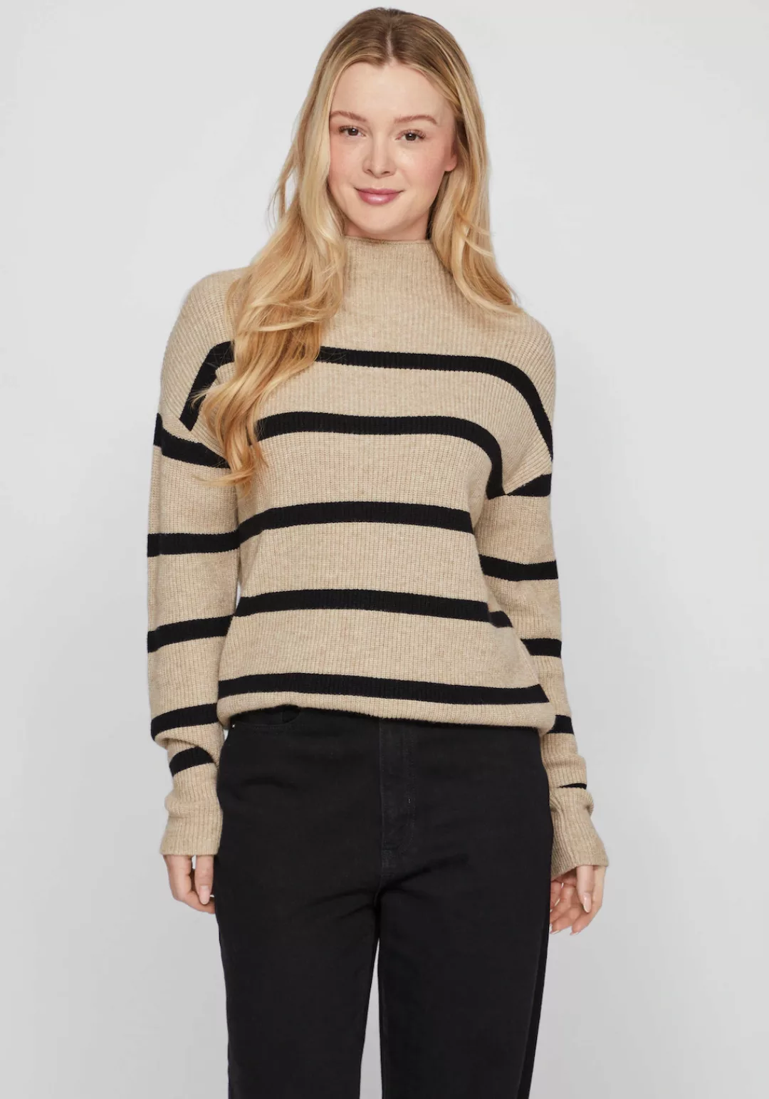 Vila Stehkragenpullover "VIRIL MOCKNECK L/S KNIT RIB TOP 2- NOOS" günstig online kaufen