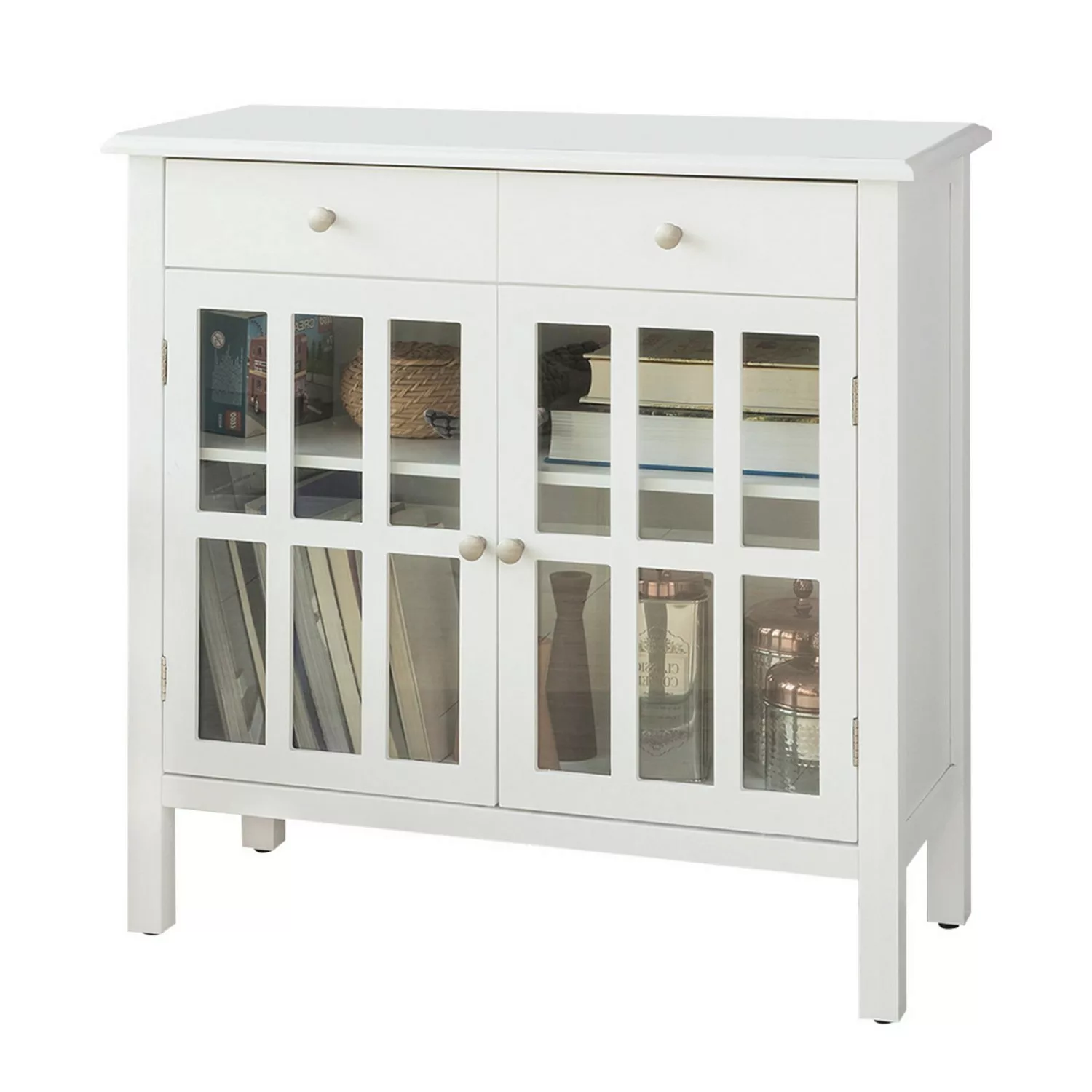 SoBuy® Küchenschrank Sideboard mit verstellbare Regalebene weiß günstig online kaufen