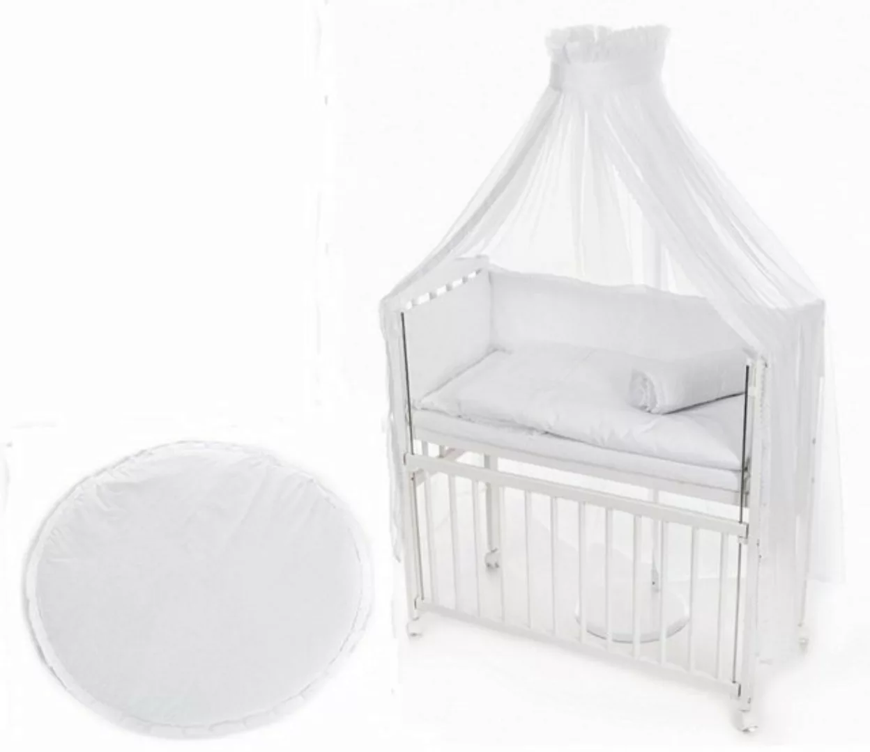 Babyhafen Beistellbett Mobiles Beistellbett mit Rollen komplett inkl. Krabb günstig online kaufen