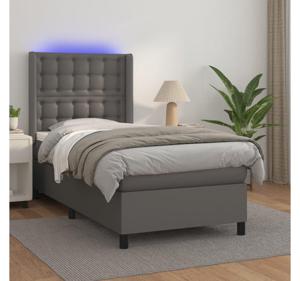 vidaXL Boxspringbett Boxspringbett mit Matratze und LED Kunstleder (100x 20 günstig online kaufen