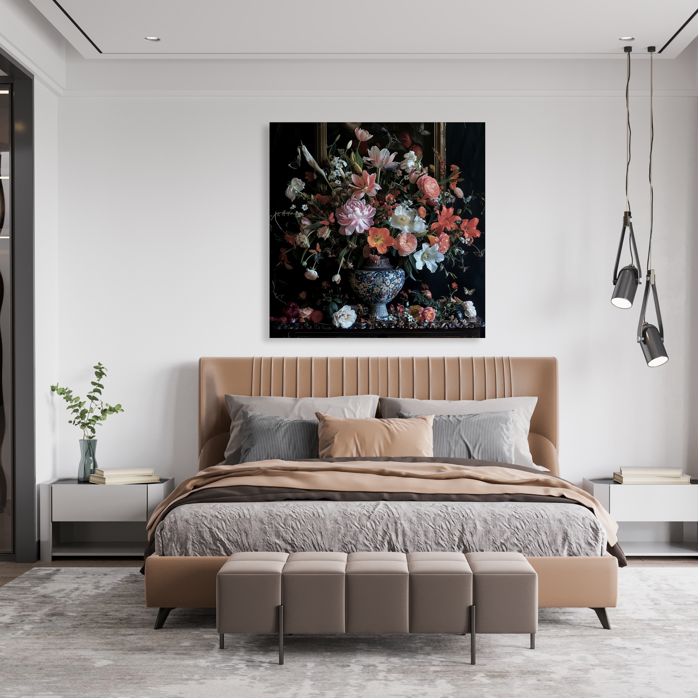 queence Leinwandbild »Blumenstrauß«, Blumen-Blumenbilder-Gemälde-Kunst-Pfla günstig online kaufen