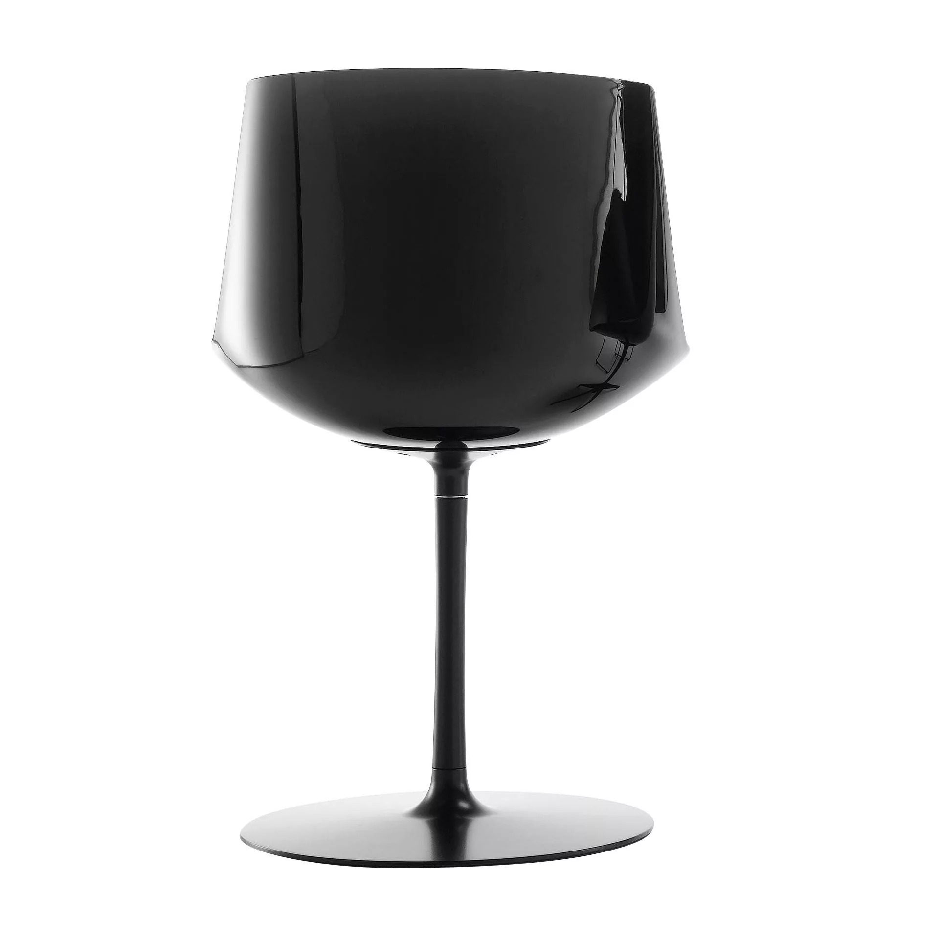 MDF Italia - Flow Stuhl Tellerfuß - graphit/Sitzschale schwarz pigmentiert/ günstig online kaufen