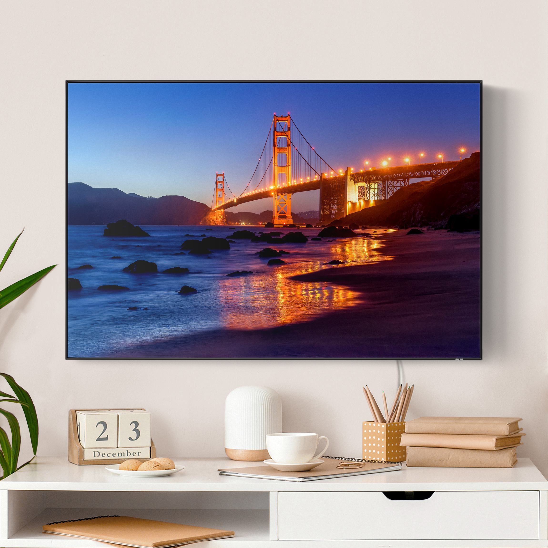 LED-Wechselbild Golden Gate Bridge am Abend günstig online kaufen