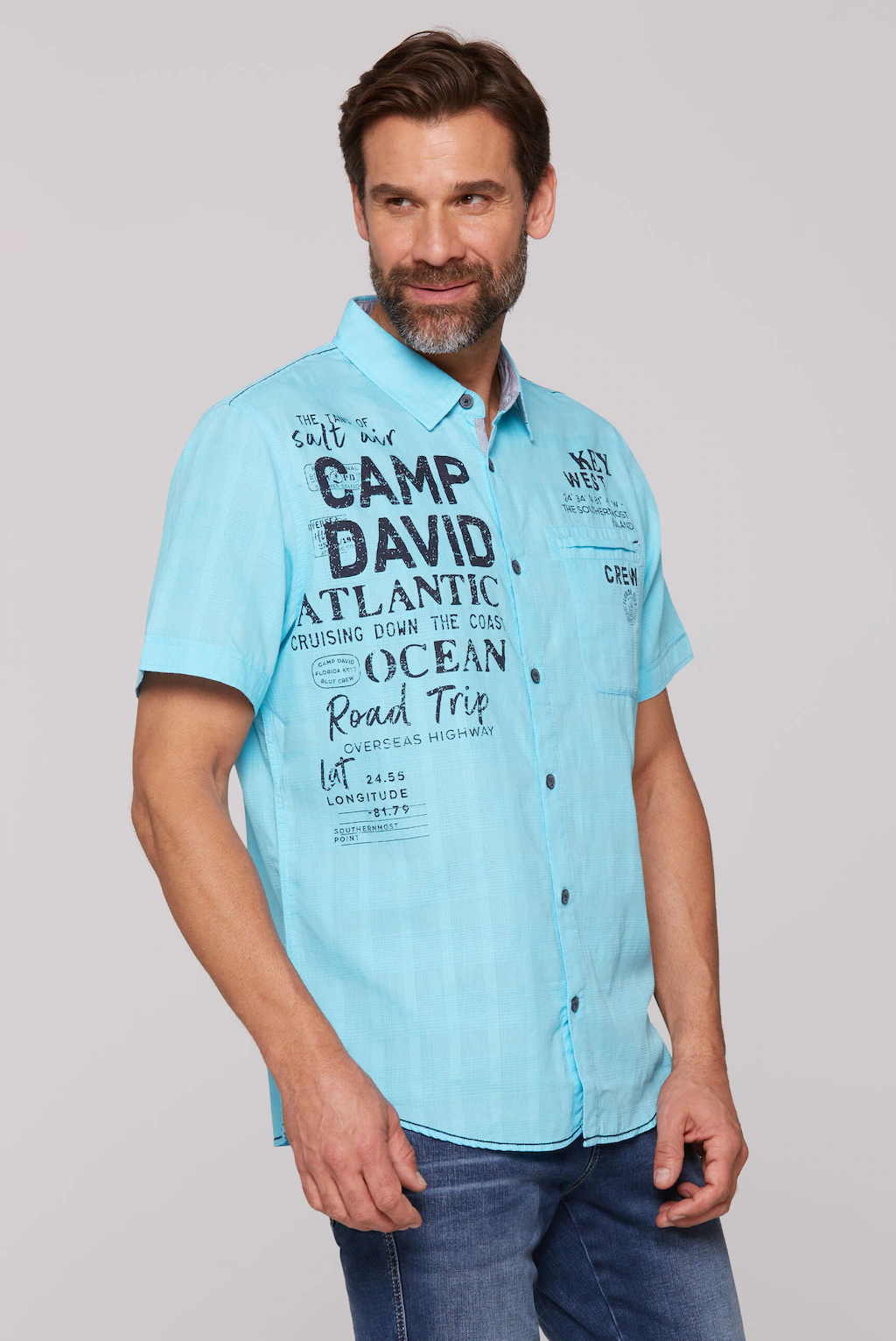 CAMP DAVID Kurzarmhemd, mit Karo-Struktur günstig online kaufen