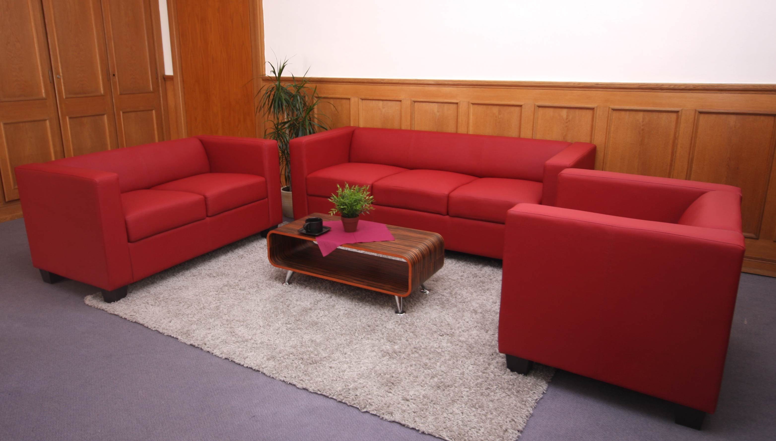 MCW 2er Sofa Lille Kunstleder Rot günstig online kaufen