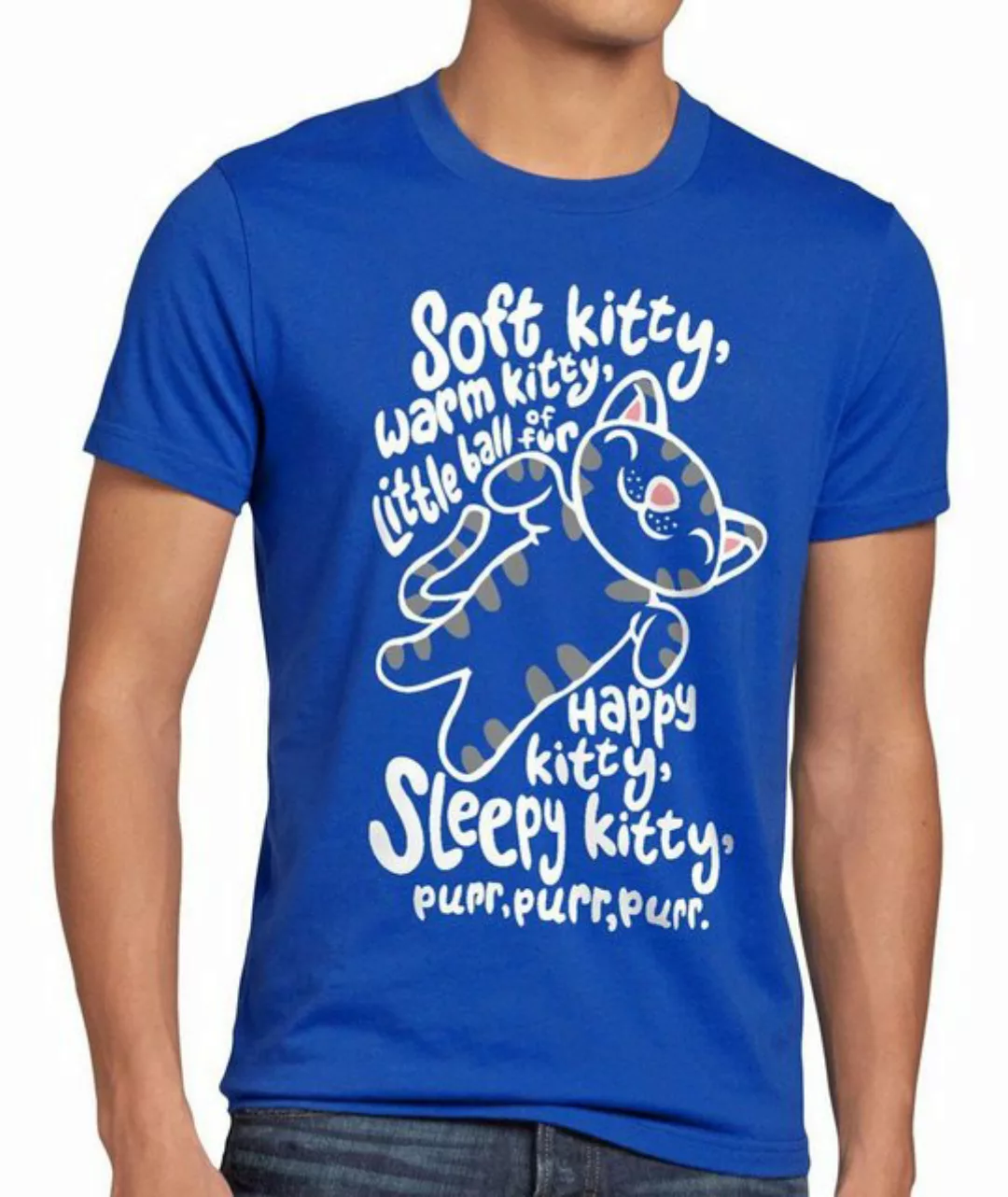 Print-Shirt Herren T-Shirt Soft Kitty sheldon sleepy happy cooper big theor günstig online kaufen