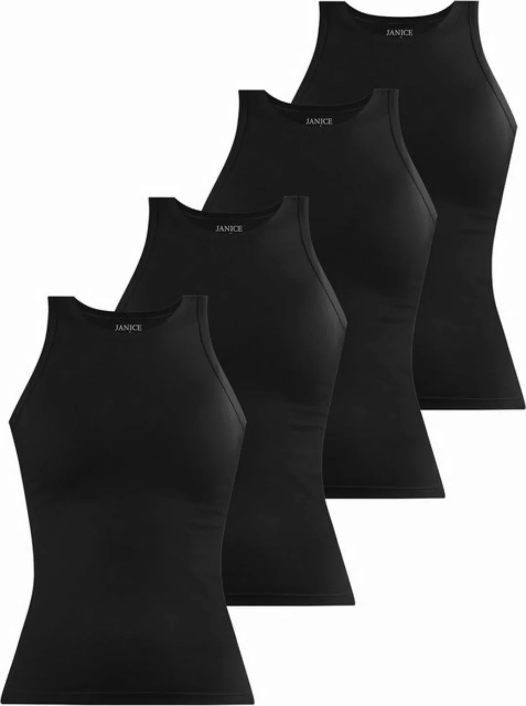 Janice Tanktop 4 x Damen Top hochgeschlossen Nauta Trägertop aus Baumwolle günstig online kaufen