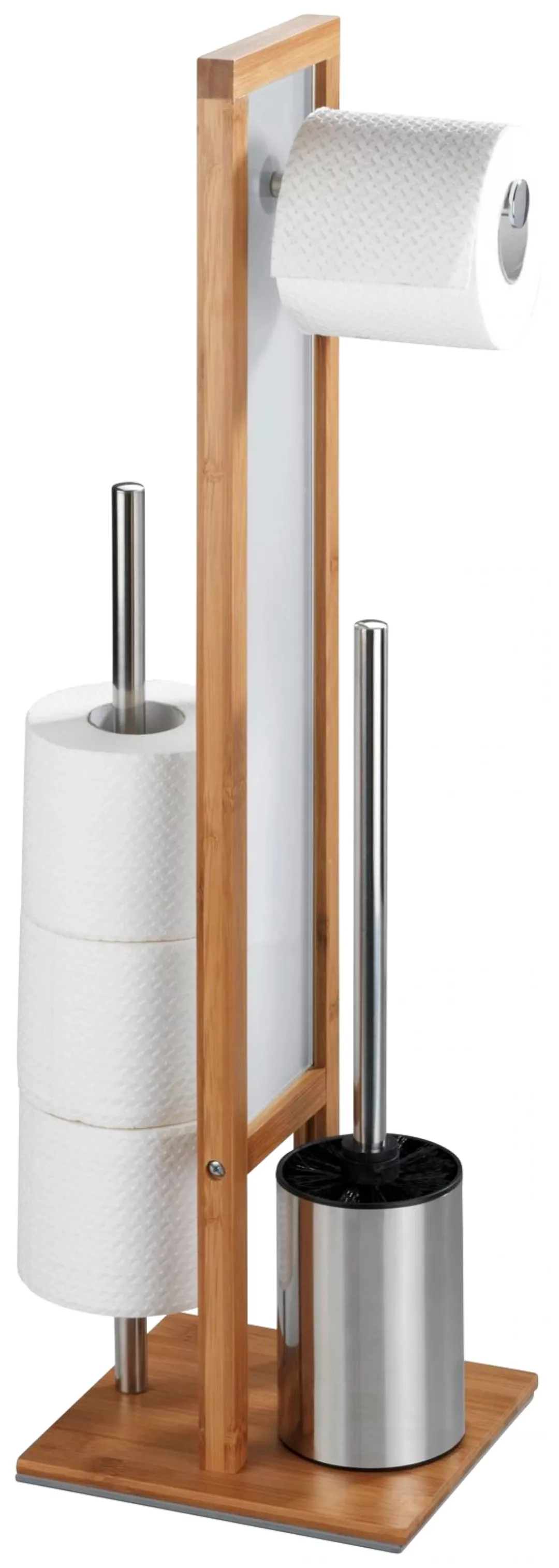 WENKO Stand WC-Garnitur Rivalta Bambus, integrierter Toilettenpapierhalter günstig online kaufen