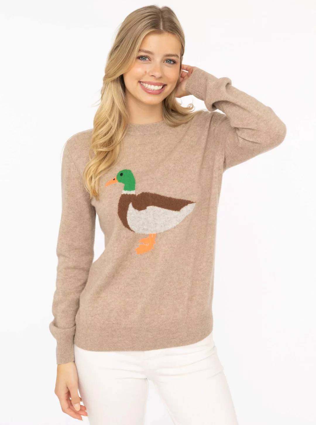 Zwillingsherz Strickpullover "Duck", Rundhals,aus reinem Kaschmir mit große günstig online kaufen