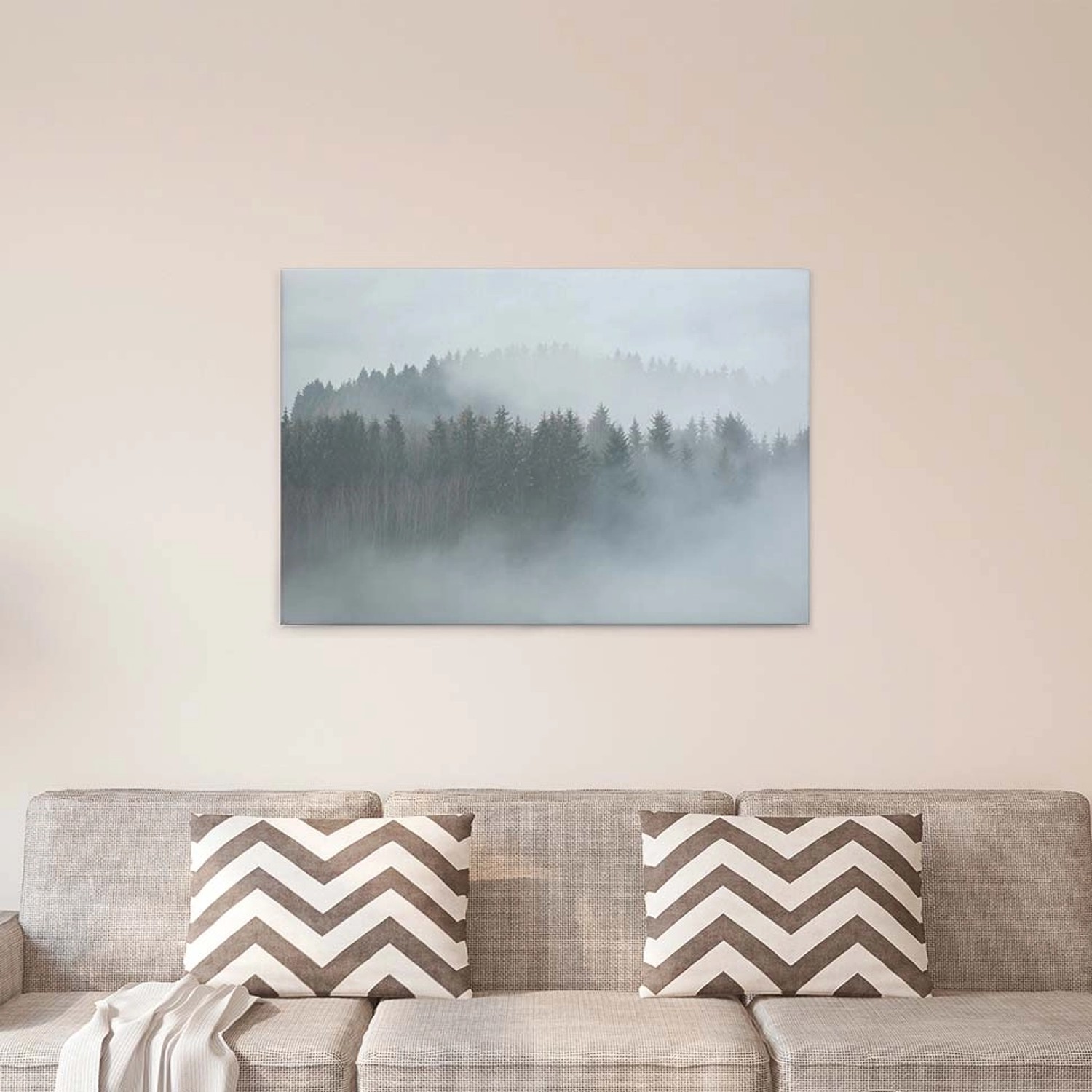 A.S. Création Leinwandbild "Misty Forest", Wald, (1 St.), Nebel Bild Keilra günstig online kaufen