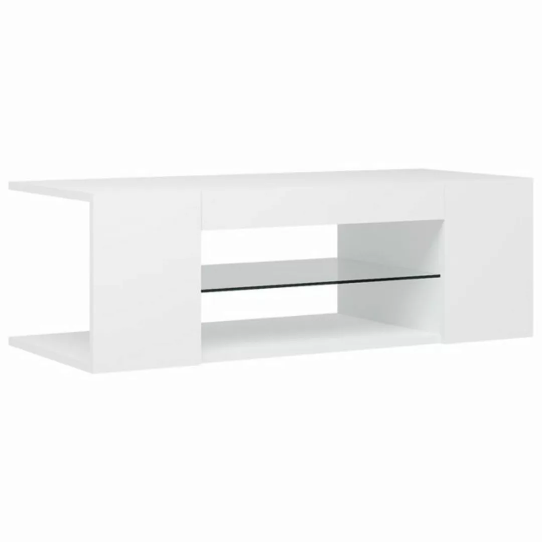 vidaXL TV-Schrank TV-Schrank mit LED Leuchten Weiß 90x39x30 cm Lowboard günstig online kaufen